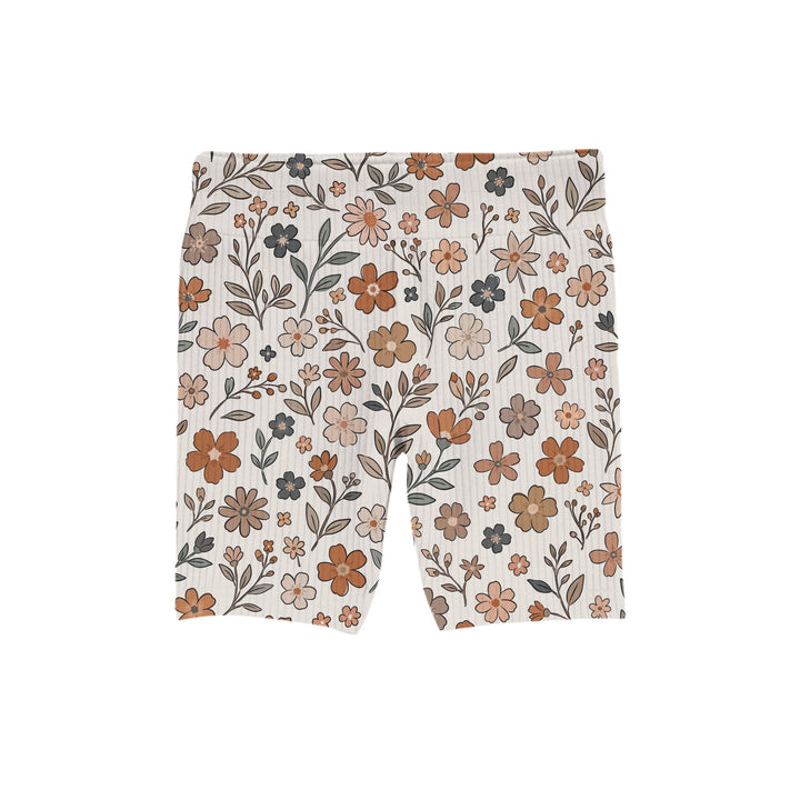 Bamboo RIBBED SPICED FLORALS BIKER SHORTS