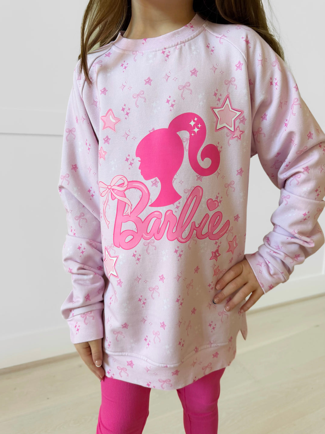 Bamboo COTTON SPANDEX DREAM GIRL ERA kids GRAPHIC CREWNECK (FLEECED LINED)