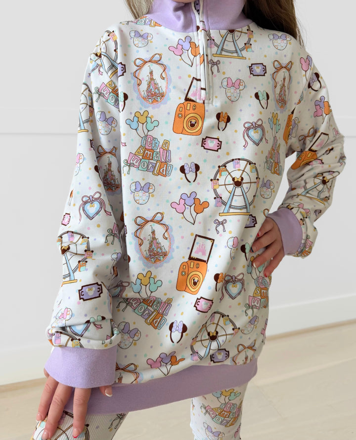 Bamboo COTTON SPANDEX DREAMY PARK DAYS QUARTER ZIP (NO FLEECE)
