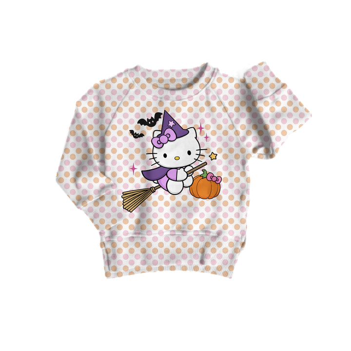 Bamboo COTTON SPANDEX HELLO SPOOKY kids GRAPHIC crewneck (FLEECE LINED)