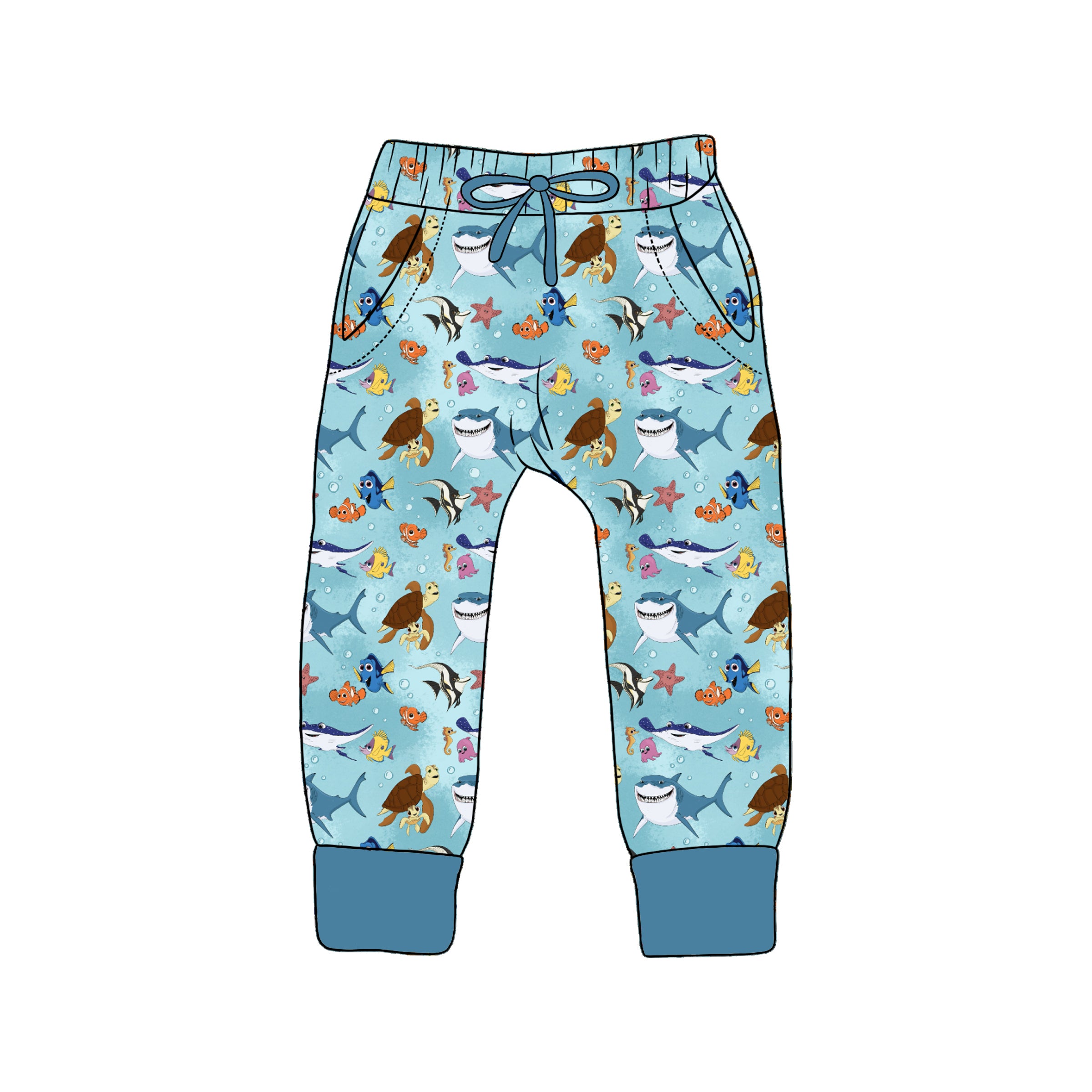 BAMBOO French Terry LUCKY FIN KIDS JOGGERS