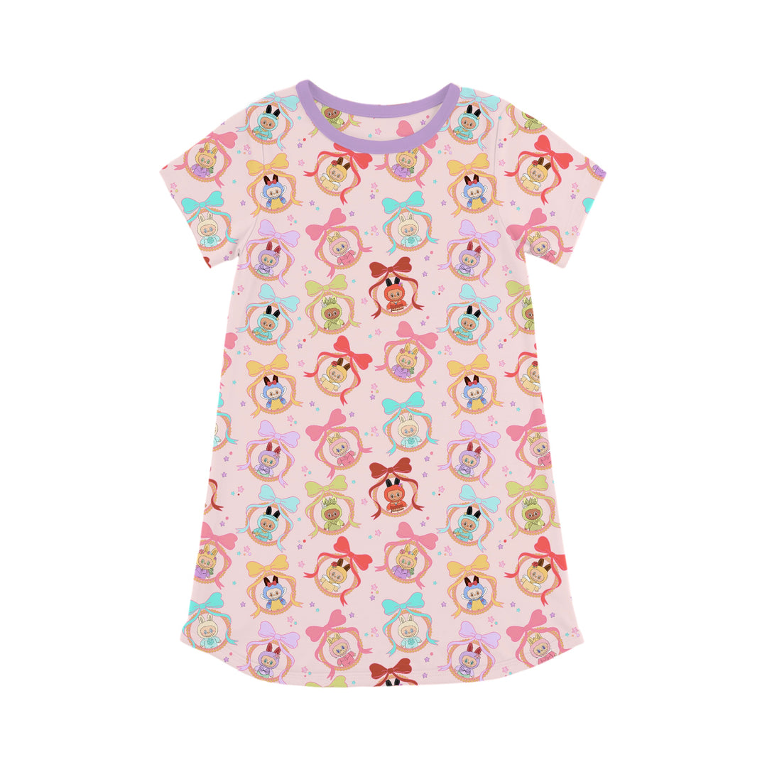 Bamboo CROWNED CUTIES SHORT Sleeve POCKET Gown