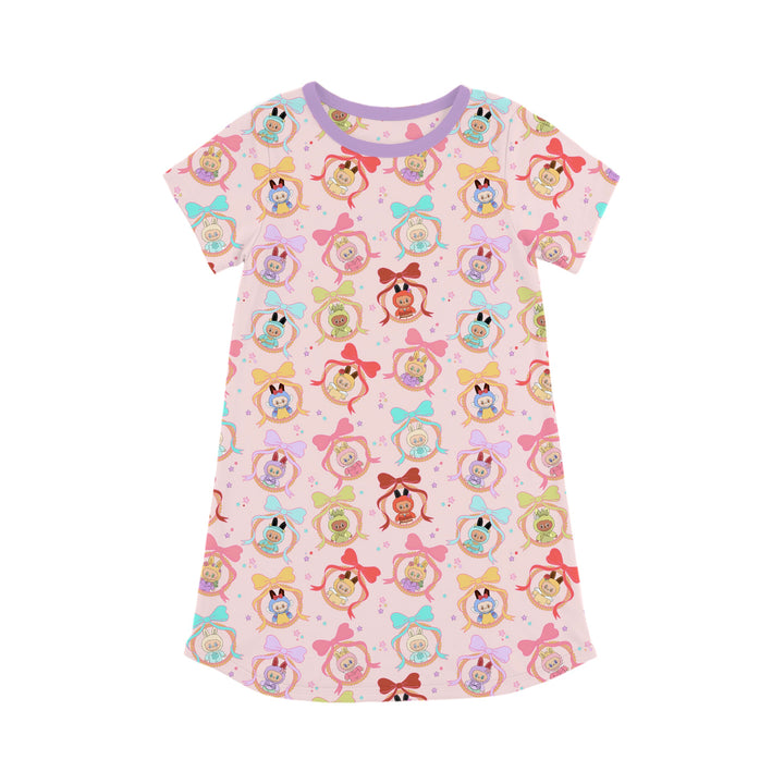 Bamboo CROWNED CUTIES SHORT Sleeve POCKET Gown