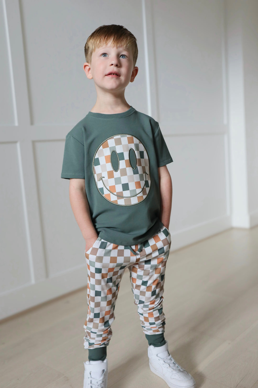 Bamboo COTTON SPANDEX FIRESIDE KIDS EMBROIDERED TEE (NO FLEECE)