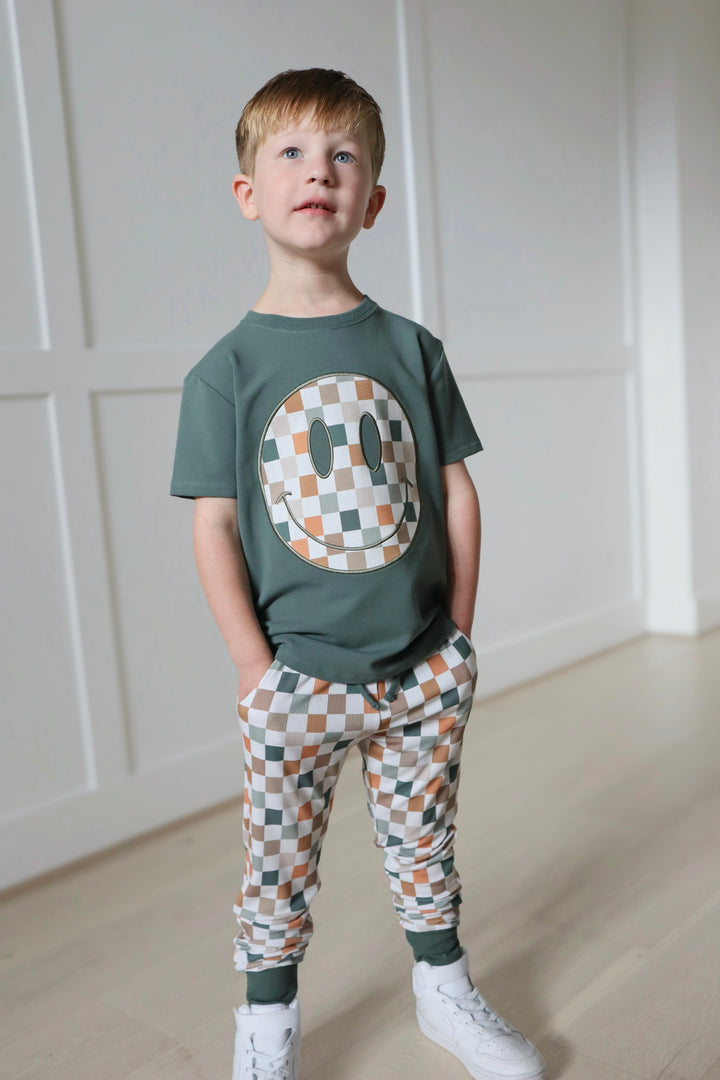 Bamboo COTTON SPANDEX FIRESIDE KIDS EMBROIDERED TEE (NO FLEECE)