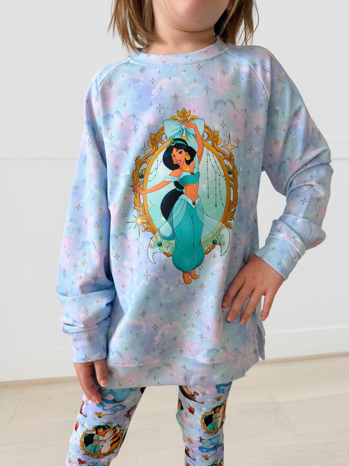 Bamboo COTTON SPANDEX STARDUST SANDS kids FRONT &amp; BACK GRAPHIC CREWNECK (NO FLEECE)