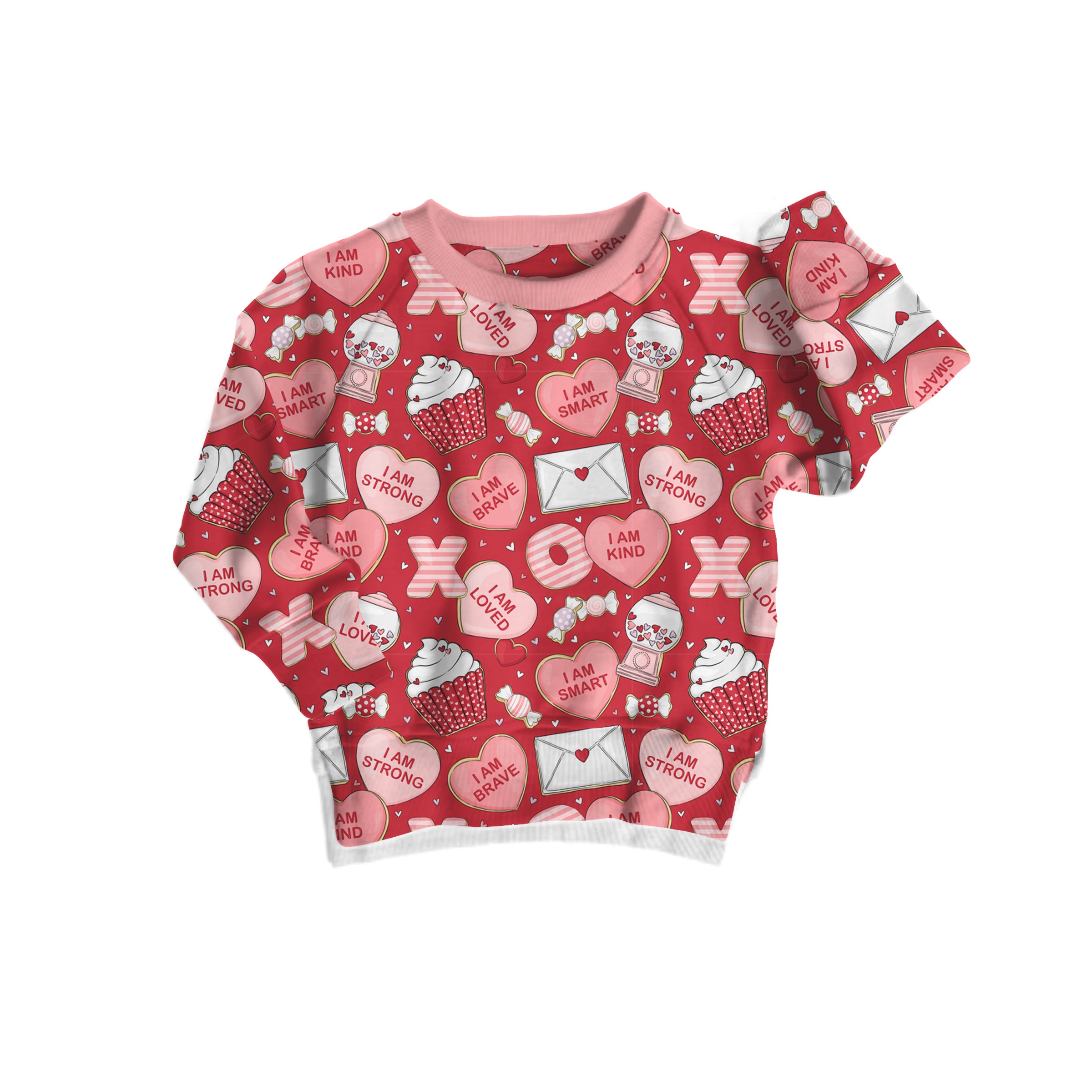 Preorder Bamboo FRENCH TERRY LOVE NOTES FOR HER 2.0 kids FULL PRINT crewneck EST ship date DECEMBER 2025