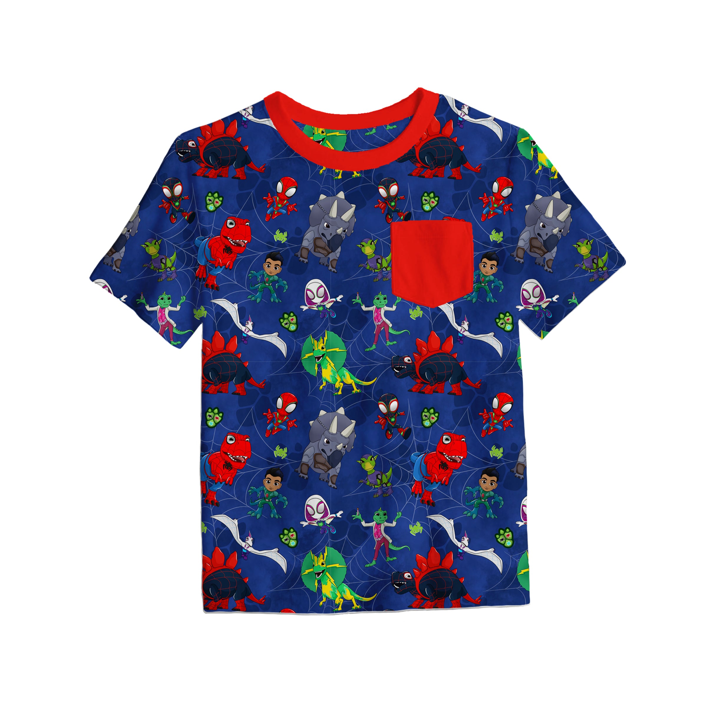 Preorder Bamboo WEBBED & WILD FULL PRINT POCKET TEE EST Ship Date OCTOBER 2026