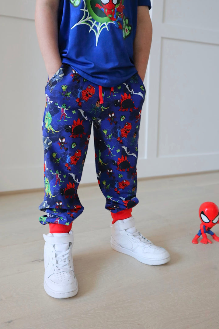 BAMBOO COTTON SPANDEX WEBBED &amp; WILD KIDS JOGGERS (NO FLEECE)