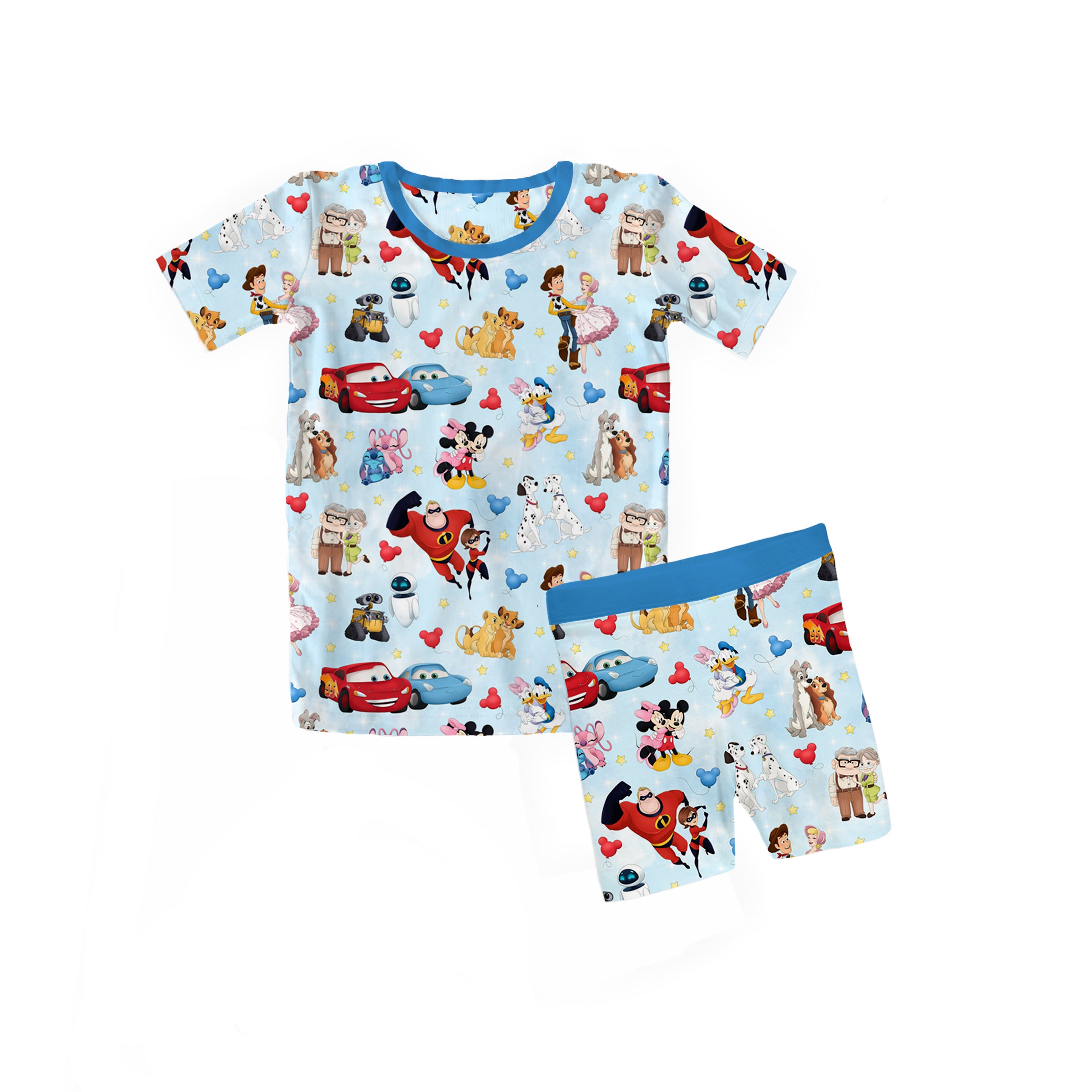 Bamboo ENCHANTED DUOS BLUE Two Piece SHORT SLEEVE/SHORT