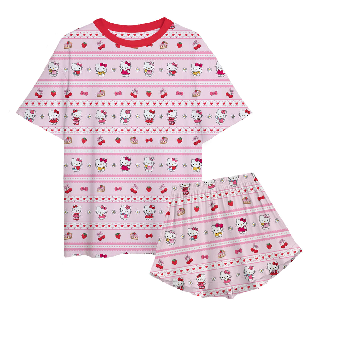 Bamboo SIMPLY SWEET Women’s RELAXED TEE RELAXED RUFFLE SHORT Set