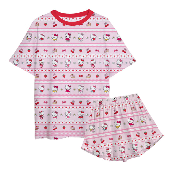 Bamboo SIMPLY SWEET Women’s RELAXED TEE RELAXED RUFFLE SHORT Set