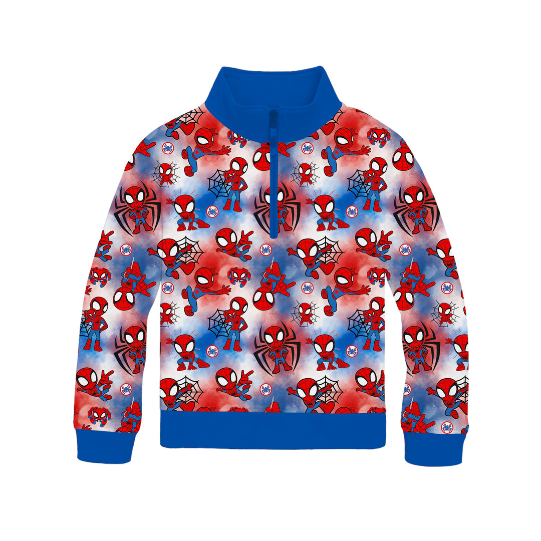 Bamboo COTTON SPANDEX WEB SLINGIN’ HERO QUARTER ZIP (NO FLEECE)