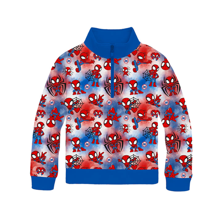 Bamboo COTTON SPANDEX WEB SLINGIN’ HERO QUARTER ZIP (NO FLEECE)