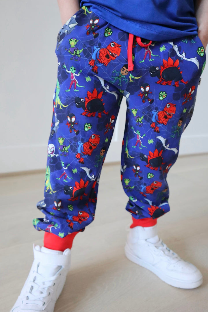 BAMBOO COTTON SPANDEX WEBBED &amp; WILD KIDS JOGGERS (NO FLEECE)