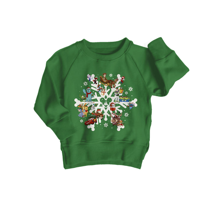 Bamboo COTTON SPANDEX A VERY MERRY MASH UP kids GRAPHIC crewneck(FLEECE LINED)