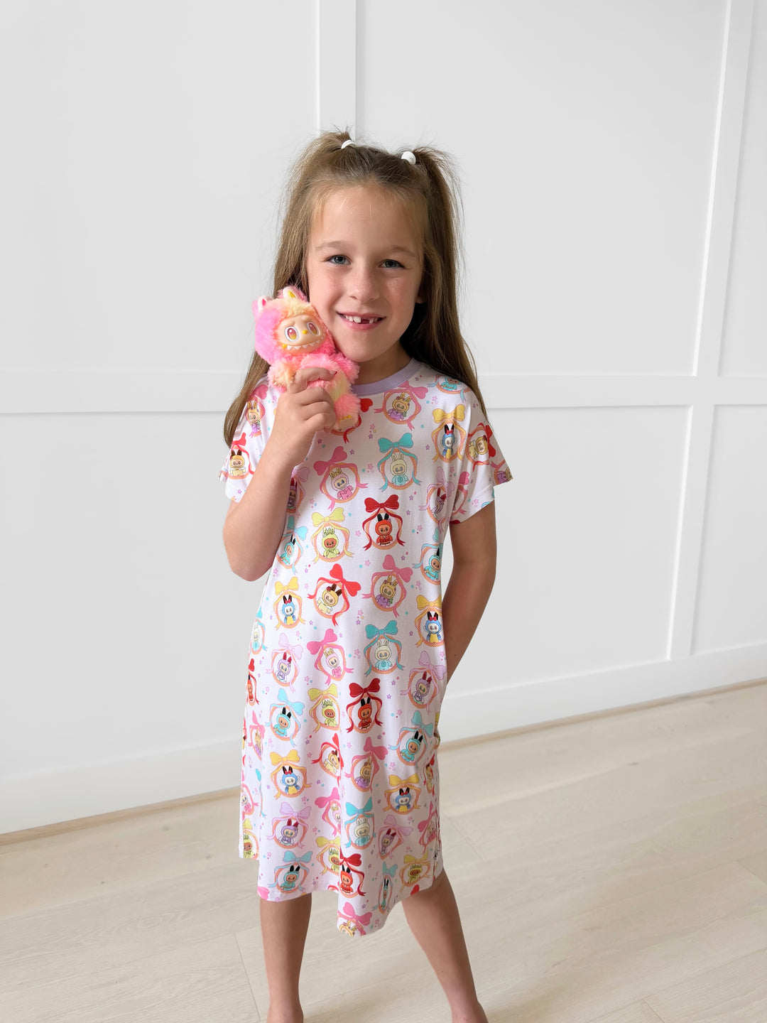 Bamboo CROWNED CUTIES SHORT Sleeve POCKET Gown