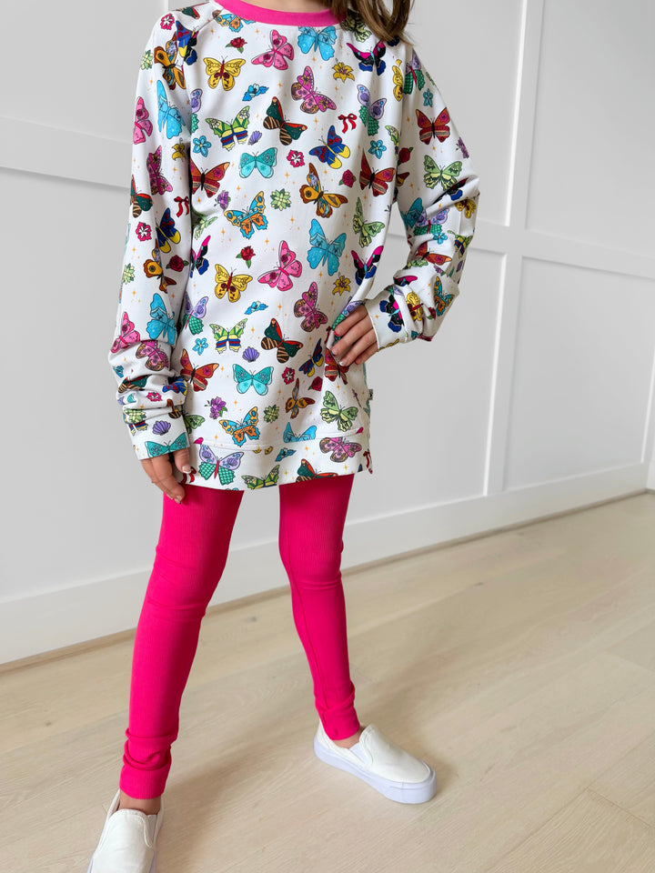 Bamboo RIBBED ENCHANTED WINGS SOLID COORDINATING LEGGINGS