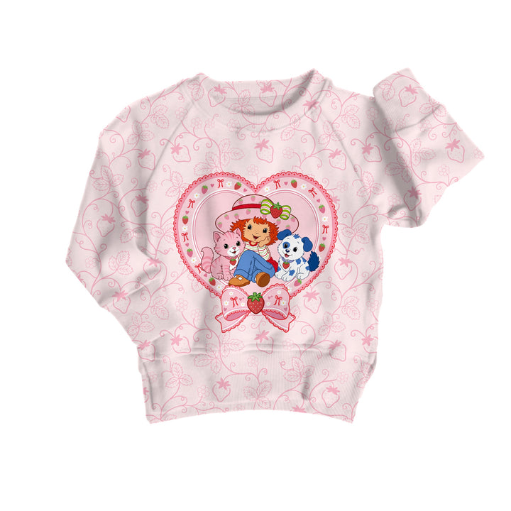 Bamboo COTTON SPANDEX BERRY SWEET DAYS kids GRAPHIC crewneck (FLEECE LINED)