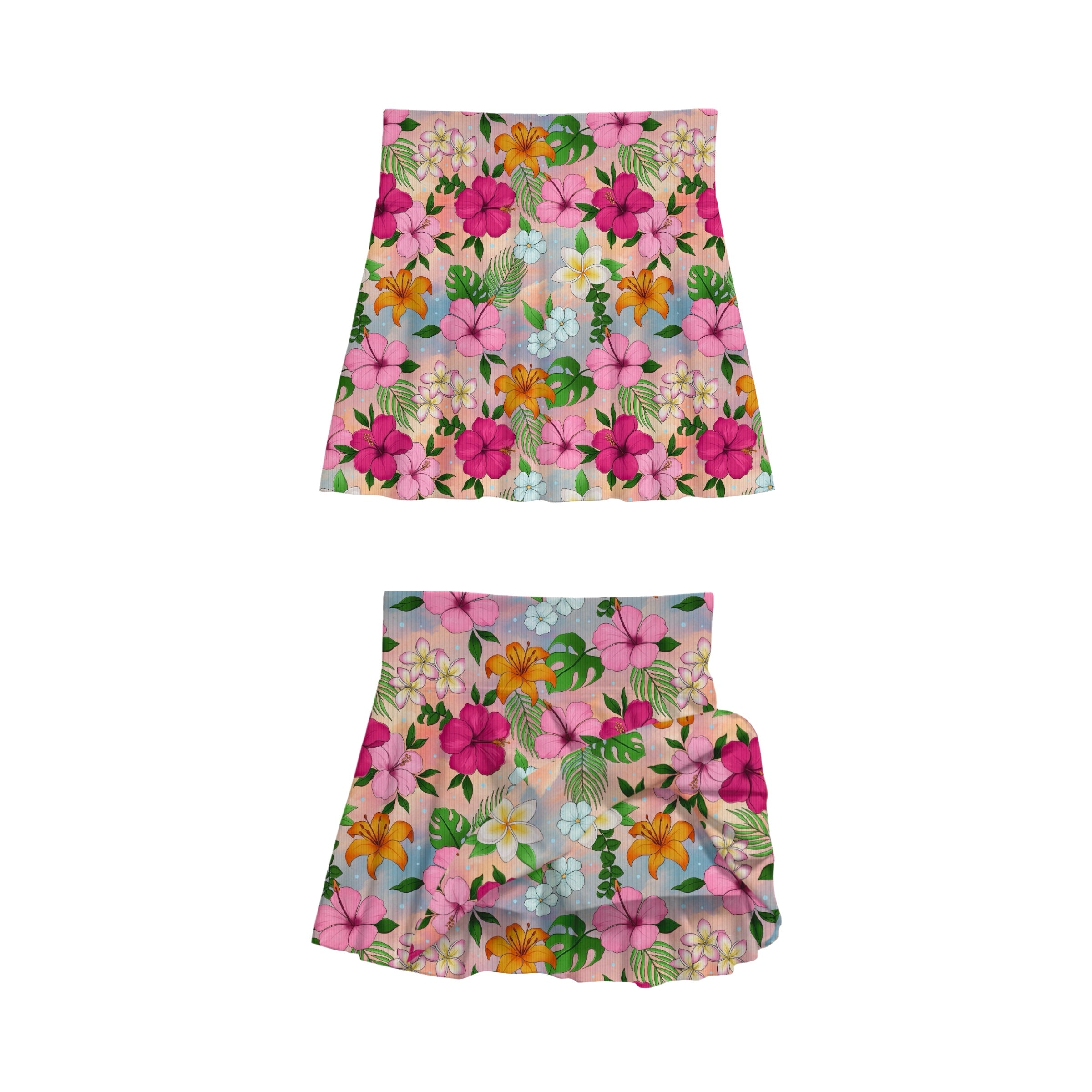 BAMBOO RIBBED PETALS OF THE SEAS HIGH WAISTED SKORT