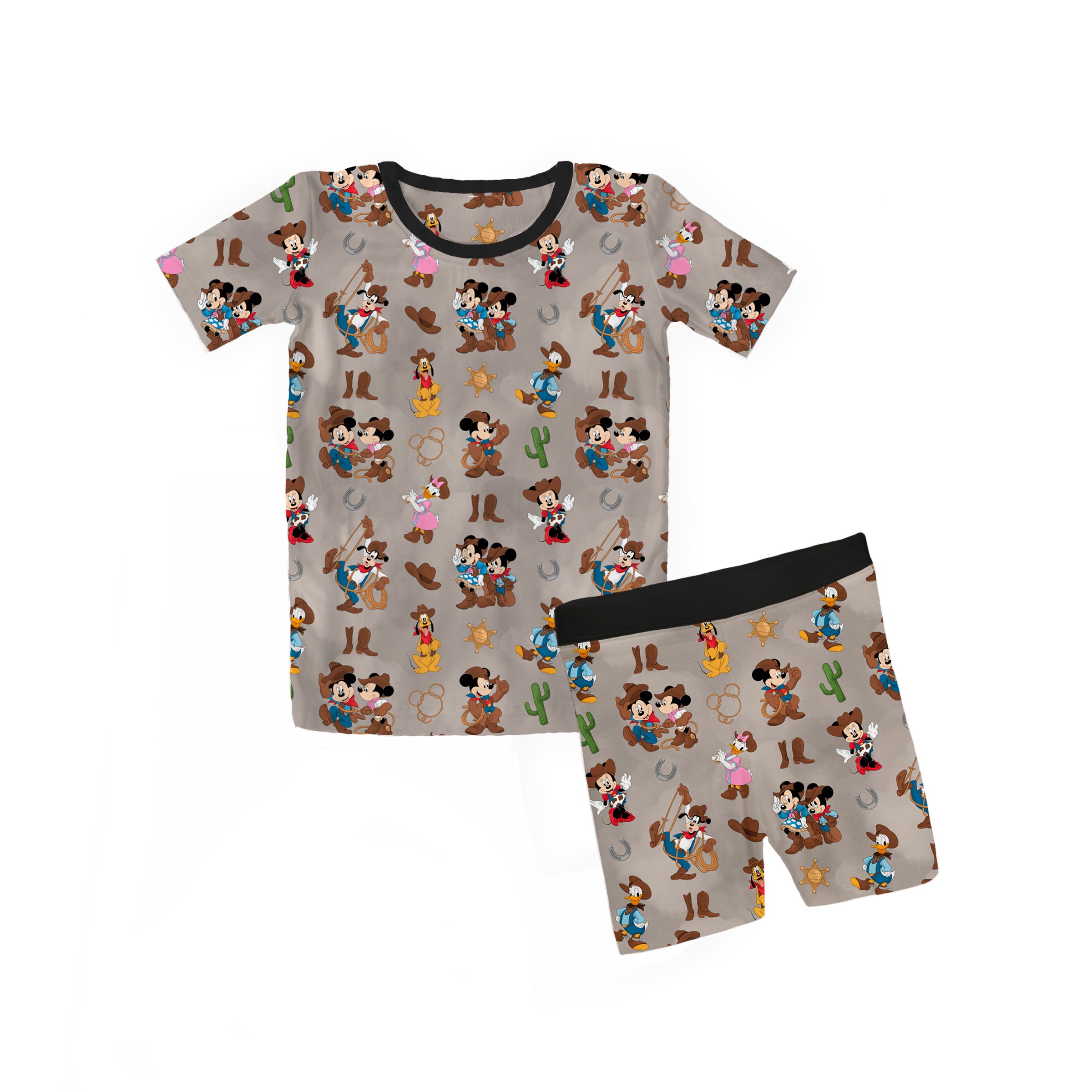 Bamboo WESTERN ROUND UP Two Piece SHORT Sleeve/SHORT SET