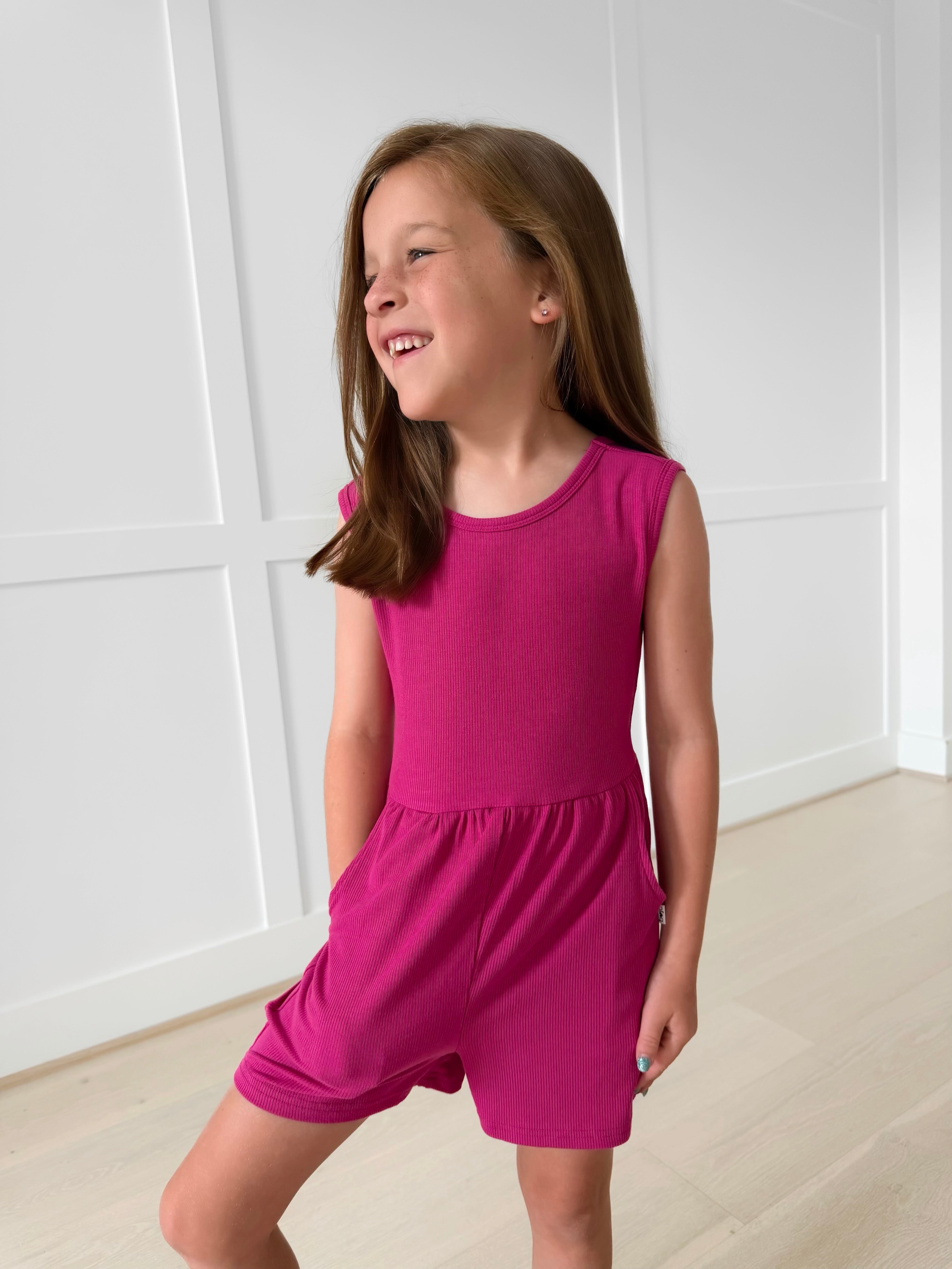 Bamboo RIBBED MAUVEBERRY TANK TOP SHORT ROMPER
