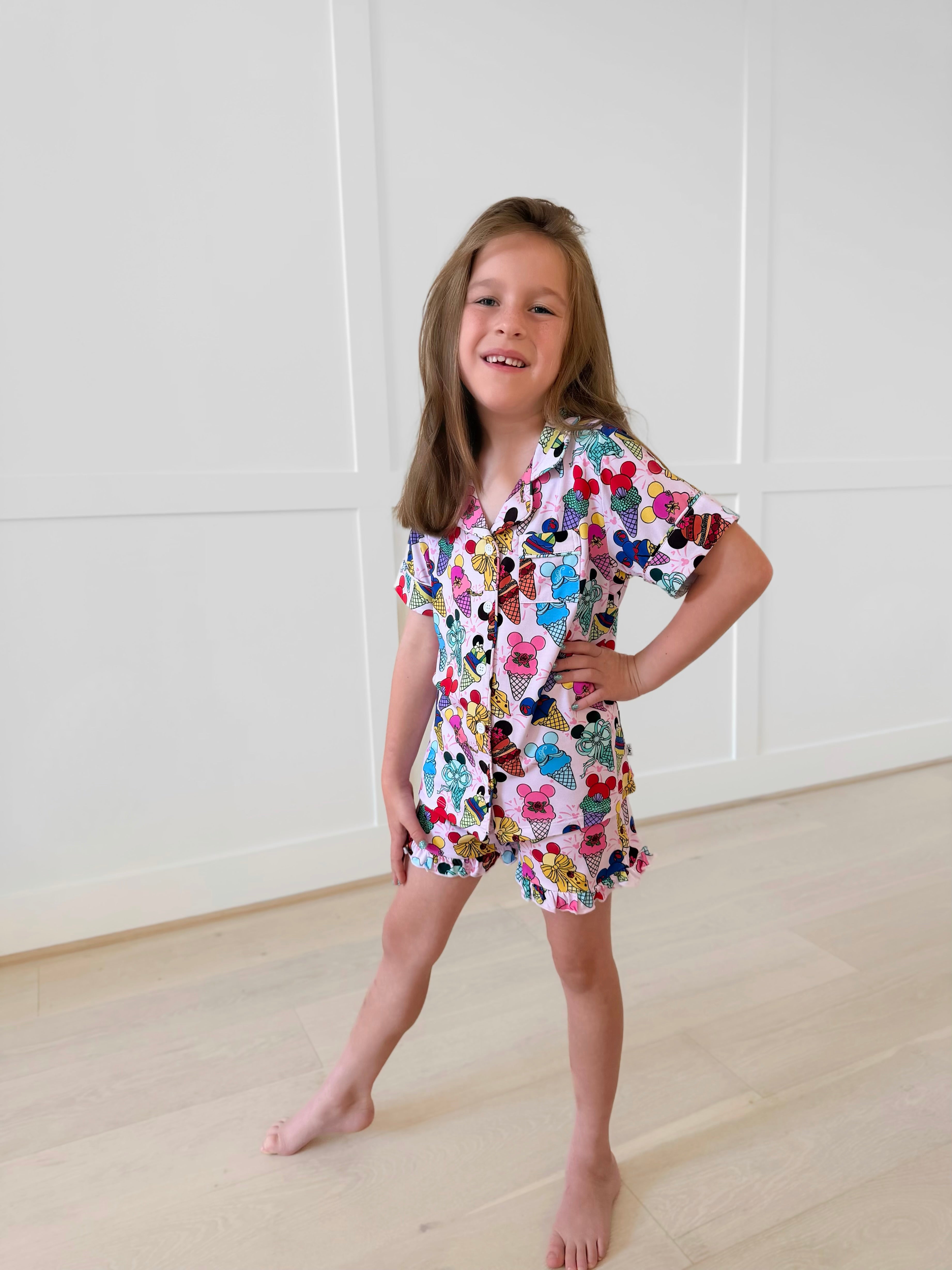 Bamboo CROWNED CONES KIDS SHORT RUFFLE FORMAL Set