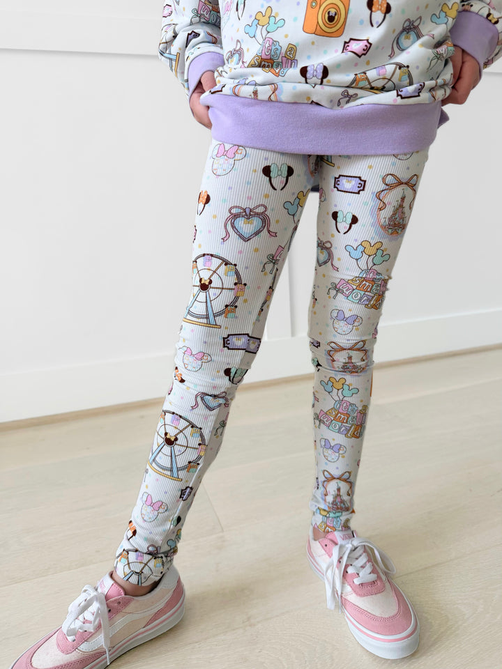 Bamboo RIBBED DREAMY PARK DAYS LEGGINGS