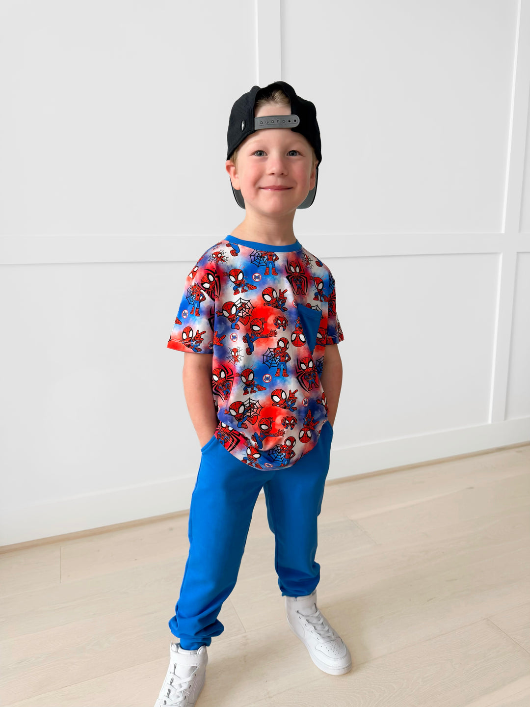 Bamboo WEB SLINGIN’ HERO FULL PRINT KIDS POCKET TEE