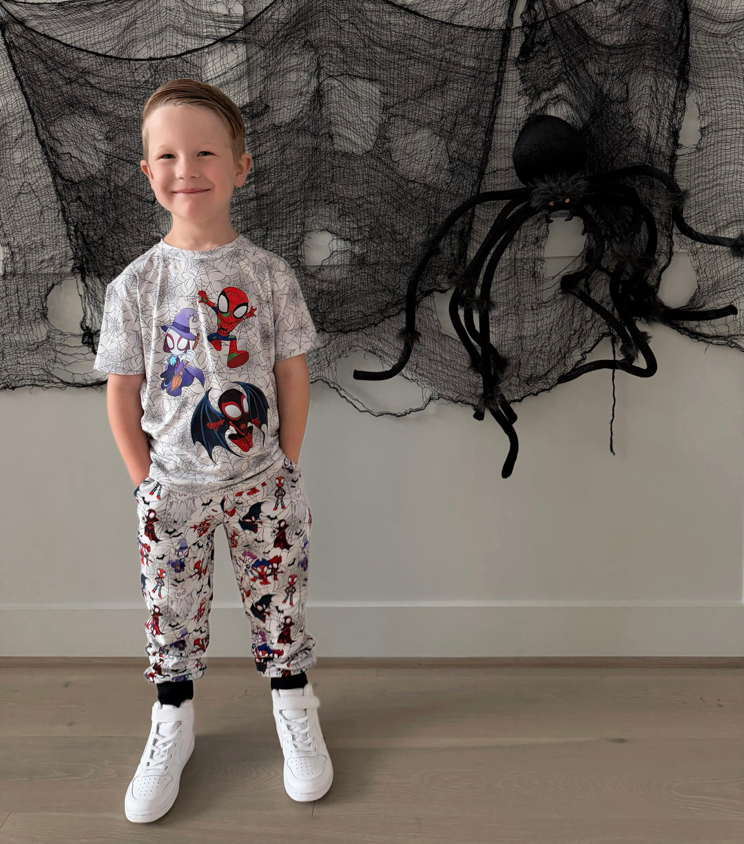 Bamboo SPINNING INTO SPOOKY KIDS GRAPHIC TEE (FRONT &amp; BACK)