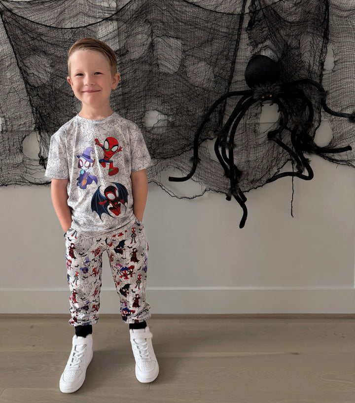 Bamboo SPINNING INTO SPOOKY KIDS GRAPHIC TEE (FRONT &amp; BACK)