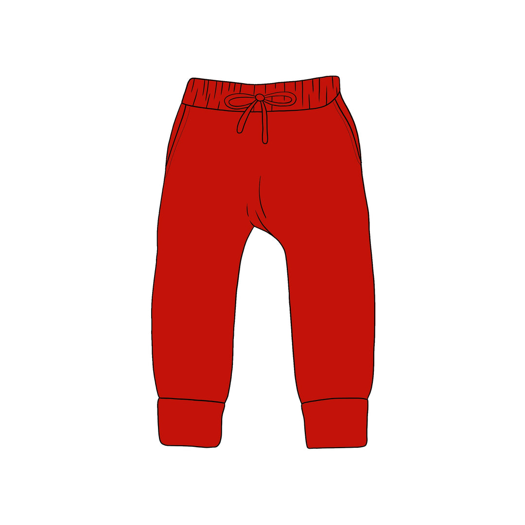 BAMBOO COTTON SPANDEX CRIMSON CHEER KIDS JOGGERS (FLEECE LINED)