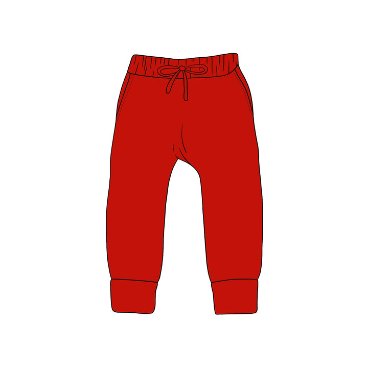 BAMBOO COTTON SPANDEX CRIMSON CHEER KIDS JOGGERS (FLEECE LINED)