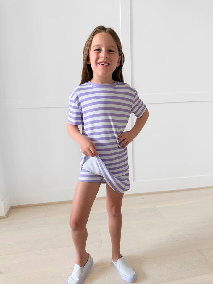 BAMBOO RIBBED LAVENDER LANES SKORT SET