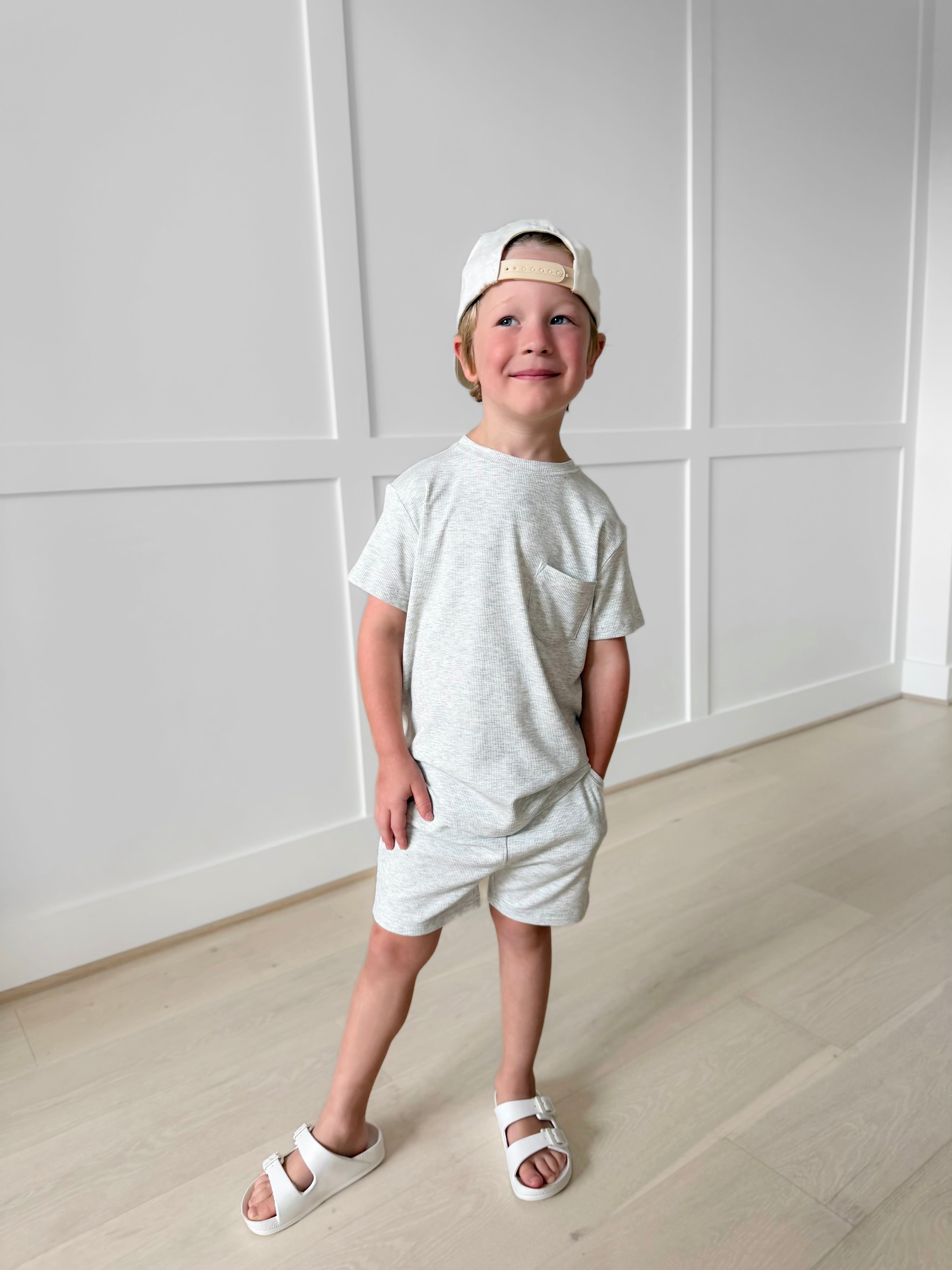 Bamboo RIBBED STONEWASH Relaxed Short Set