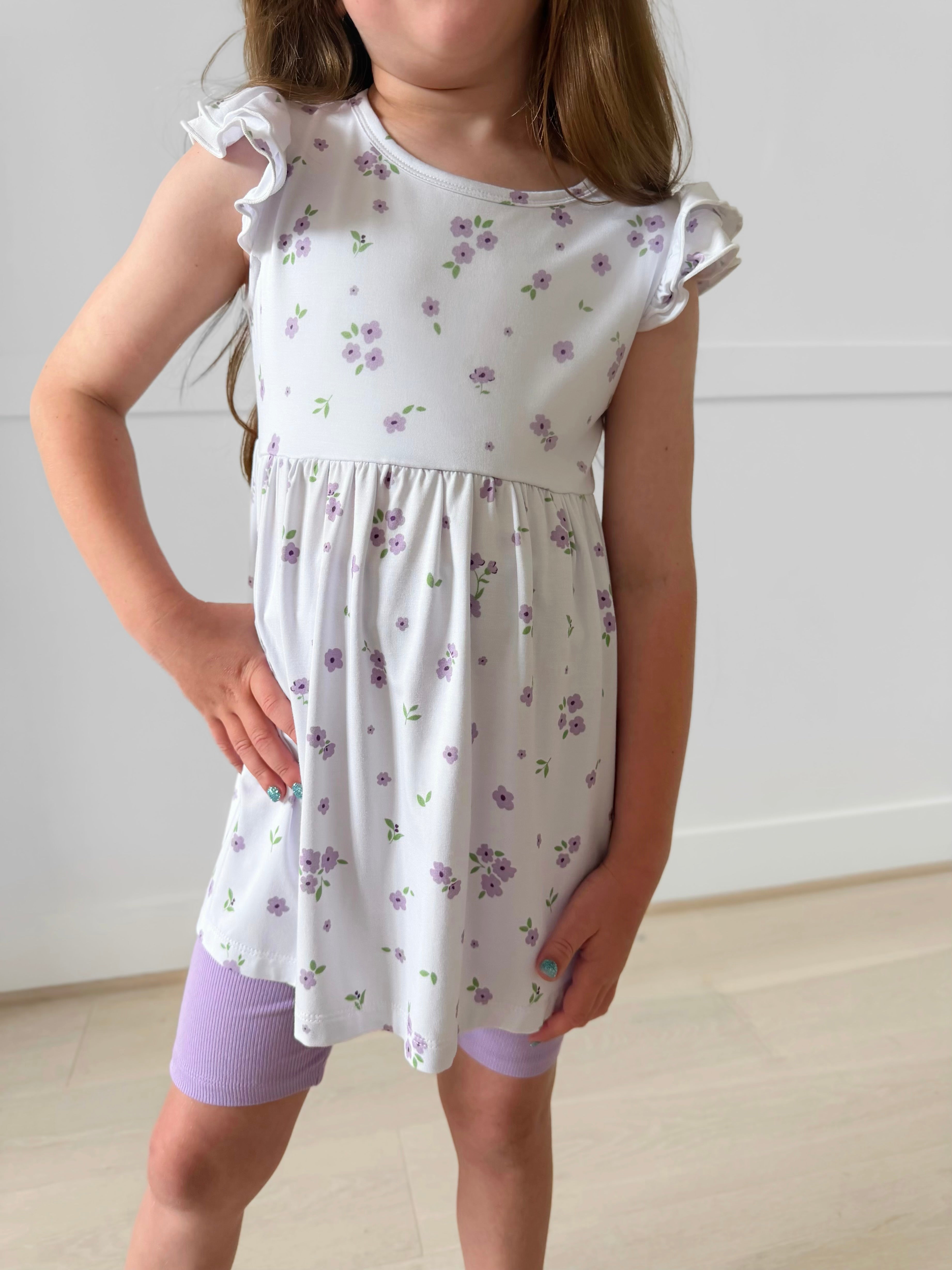 Bamboo LOVELY IN LAVENDER FLUTTER SLEEVE Peplum SET