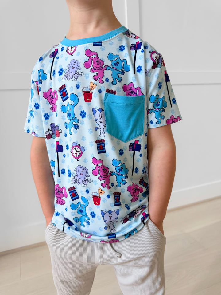Bamboo CLUE CREW FULL PRINT KIDS POCKET TEE