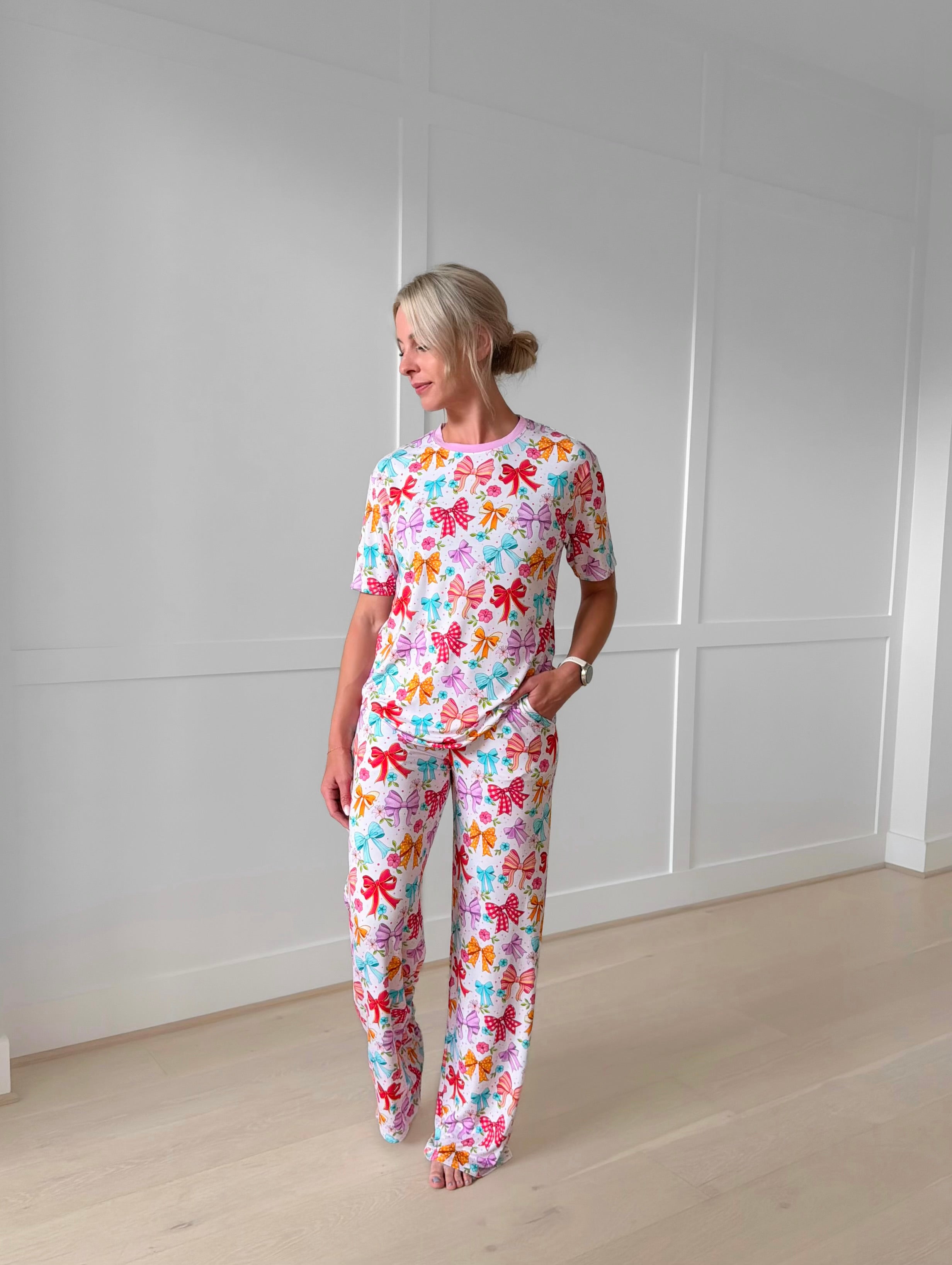 Bamboo BLOOMS & BOWS ADULT RELAXED PANT SET