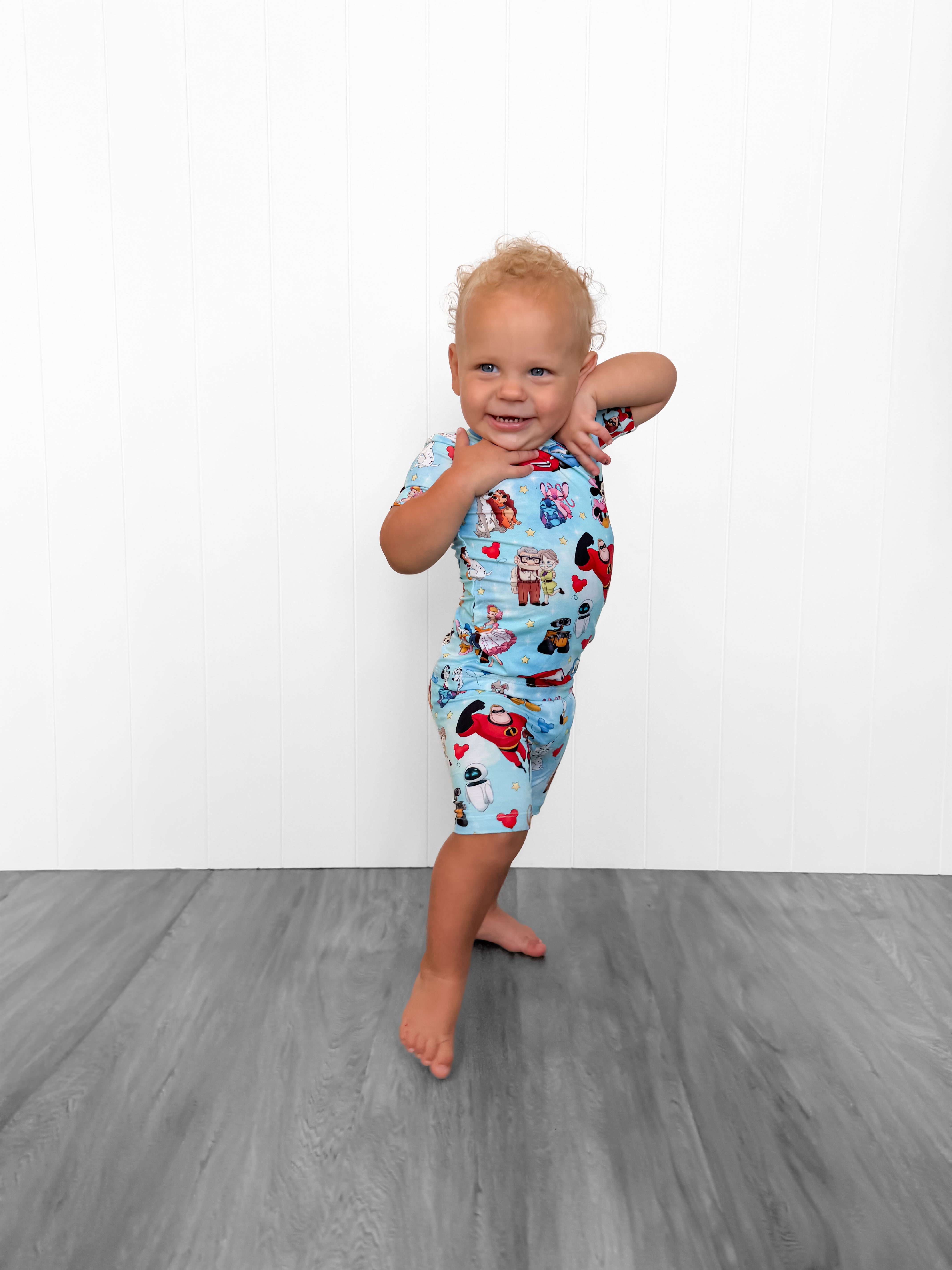 Bamboo ENCHANTED DUOS BLUE Two Piece SHORT SLEEVE/SHORT
