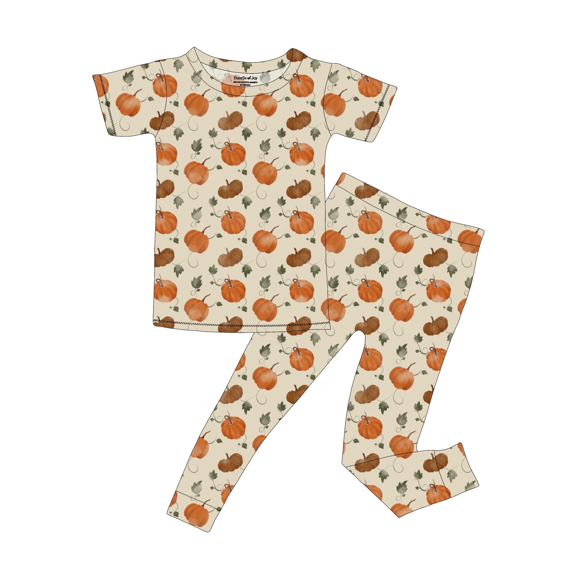 Bamboo Hey There Pumpkin Short Sleeve Top Two Piece Set