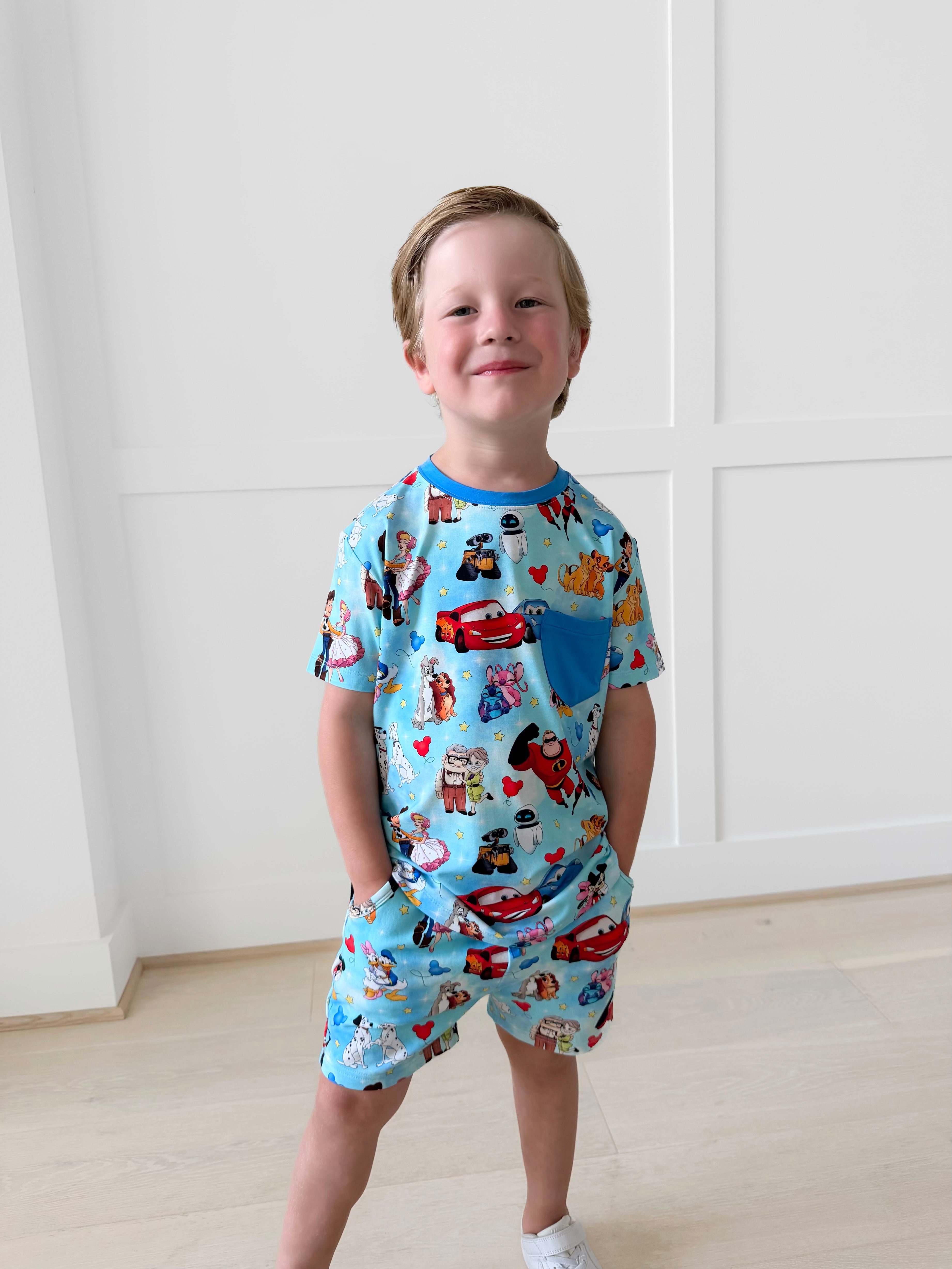 Bamboo ENCHANTED DUOS BLUE KIDS POCKET TEE