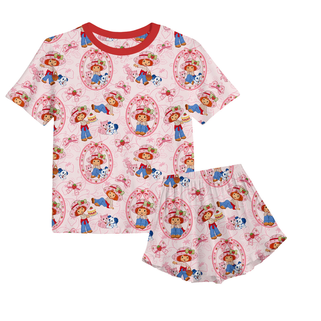 Bamboo BERRY SWEET DAYS KIDS RELAXED RUFFLE SHORT SET