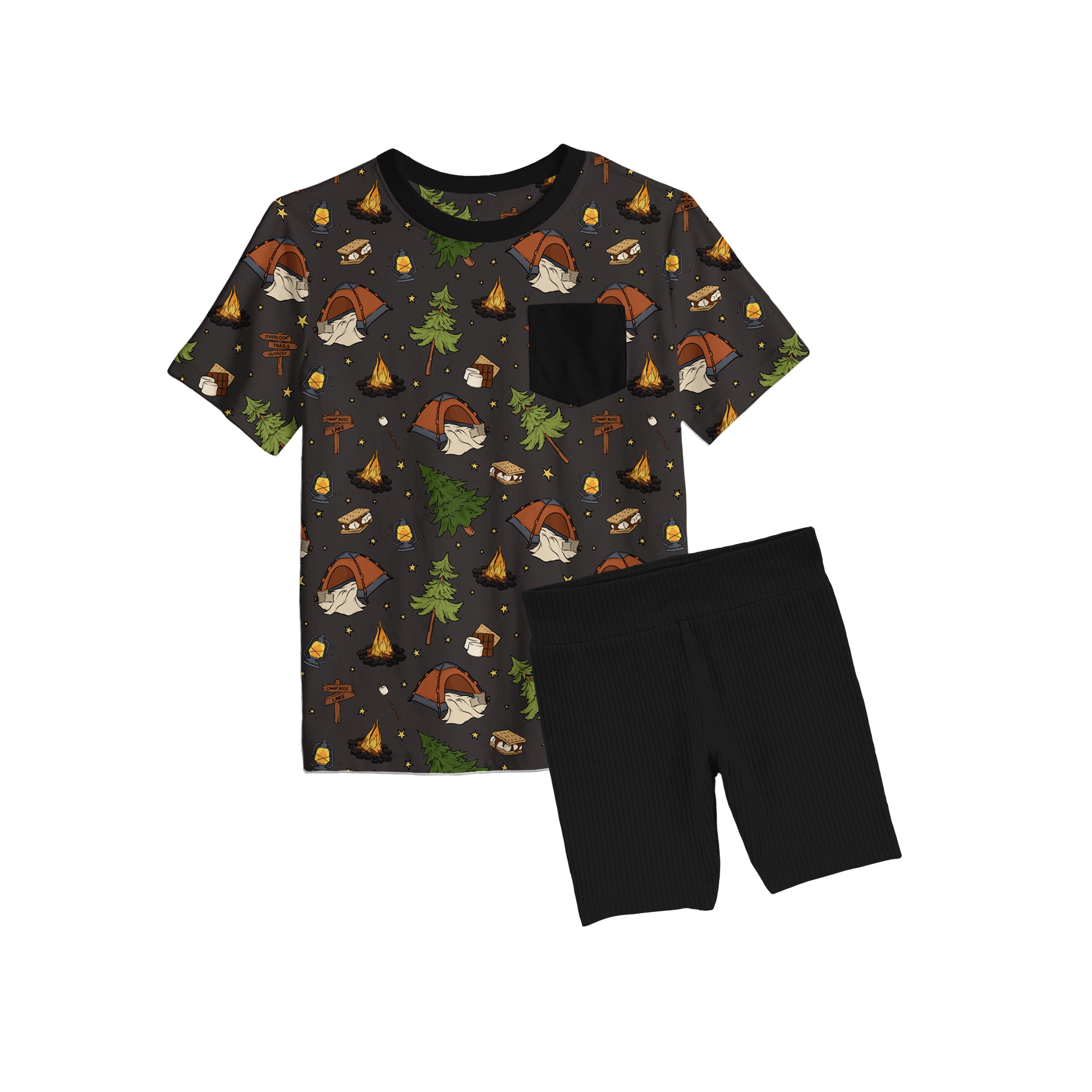 Preorder Bamboo CAMP BOJC Short Sleeve Oversized Tee Ribbed Biker Short Set EST Ship Date AUGUST 2025