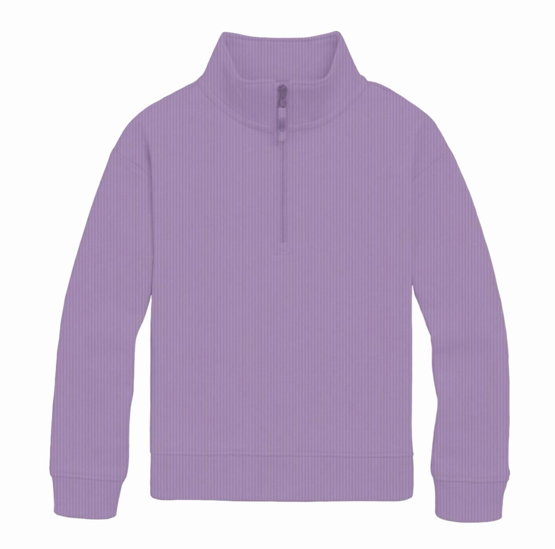Bamboo RIBBED PURPLE POP ADULT QUARTER ZIP