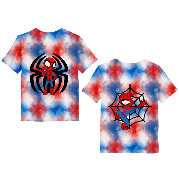 Bamboo WEB SLINGIN’ HERO KIDS FRONT &amp; BACK GRAPHIC TEE