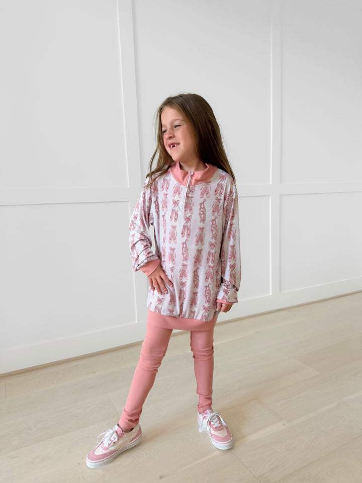 Bamboo RIBBED TINY DANCER QUARTER ZIP