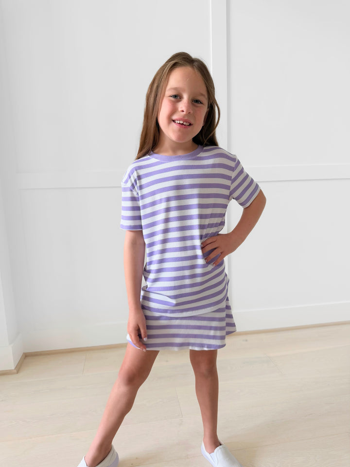 BAMBOO RIBBED LAVENDER LANES SKORT SET