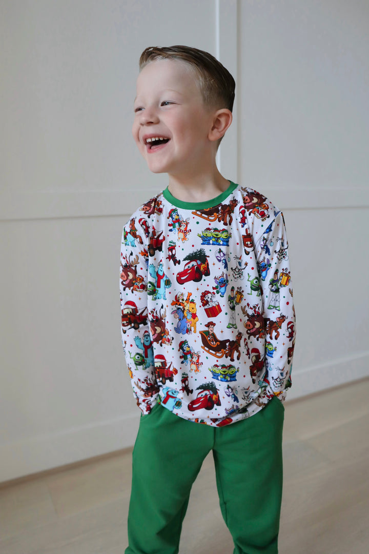 Bamboo A VERY MERRY MASH UP LONG SLEEVE PRINTED TEE