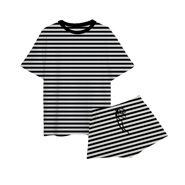Bamboo RIBBED BOLD &amp; BASIC Women’s RELAXED TEE RELAXED SHORT Set