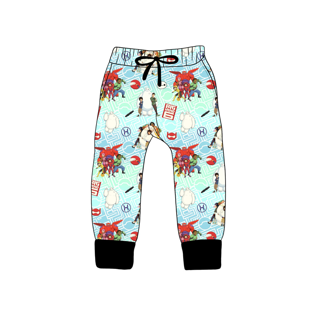 BAMBOO COTTON SPANDEX HUGGABLE HERO KIDS JOGGERS (FLEECE LINED)